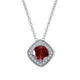 6.5mm 1CT Moissanite Necklace Woman Pendant S925 Silver Chains