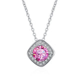 6.5mm 1CT Moissanite Necklace Woman Pendant S925 Silver Chains