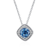 6.5mm 1CT Moissanite Necklace Woman Pendant S925 Silver Chains