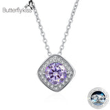 6.5mm 1CT Moissanite Necklace Woman Pendant S925 Silver Chains