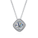6.5mm 1CT Moissanite Necklace Woman Pendant S925 Silver Chains