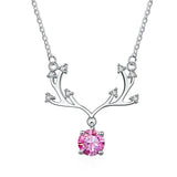 1CT Elk Moissanite Pendant 925 Silver Wedding Necklace
