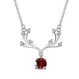 1CT Elk Moissanite Pendant 925 Silver Wedding Necklace