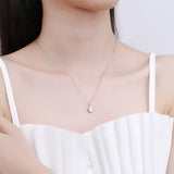 1CT D Good VVS1 Moissanite Pendant Necklace 925 Sterling Silver