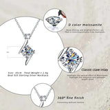 1CT VVS1 Moissanite S925 Silver Star Pendant Necklace For Women