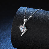 1CT VVS1 Moissanite S925 Silver Star Pendant Necklace For Women