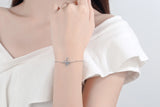 Sterling Silver Bowknot Bracelet 0.3Ct Moissanite Chain Jewelry