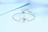 Sterling Silver Bowknot Bracelet 0.3Ct Moissanite Chain Jewelry
