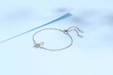 Sterling Silver Bowknot Bracelet 0.3Ct Moissanite Chain Jewelry