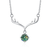 Christmas Elk Necklace 1.0Ct Moissanite Diamond Pendant