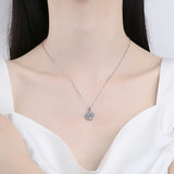 Moissanite Diamond Flower Pendant Necklace 925 Silver Chains Xmas Gift