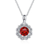 Moissanite Diamond Flower Pendant Necklace 925 Silver Chains Xmas Gift