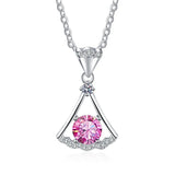 Moissanite Necklace Skirt Pendant 1.0CT Sterling Silver Lab Diamond