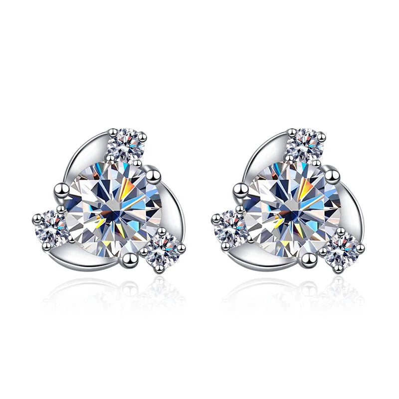 0.5CT 5MM D Moissanite Earrings S925 Silver Women Jewelry