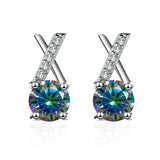 0.5CT Moissanite Stud Earrings S925 Silver D Gemstone Fine Jewelry Gift