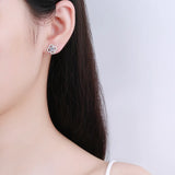 0.5Ct Moissanite S925 Silver Earrings Wedding Jewelry Gift