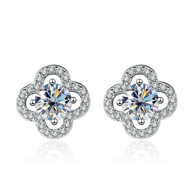 0.5Ct Moissanite S925 Silver Earrings Wedding Jewelry Gift