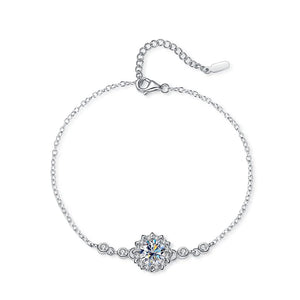 1.0ct Moissanite Bracelet 925 Silver High Women's Wedding Jewelry