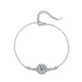 1.0ct Moissanite Bracelet 925 Silver High Women's Wedding Jewelry