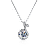1CT Moissanite Music Note Pendant Necklace 925 Sterling Silver Jewelry