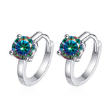 S925 Silver 0.5CT Moissanite Hoop Earrings D Diamond Party Jewelry