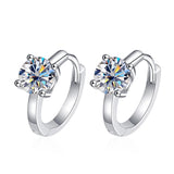 S925 Silver 0.5CT Moissanite Hoop Earrings D Diamond Party Jewelry