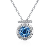 S925 1ct D Moissanite Necklace Classic Round Cut Pendant