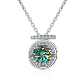 S925 1ct D Moissanite Necklace Classic Round Cut Pendant