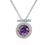 S925 1ct D Moissanite Necklace Classic Round Cut Pendant
