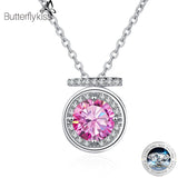 S925 1ct D Moissanite Necklace Classic Round Cut Pendant