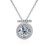 S925 1ct D Moissanite Necklace Classic Round Cut Pendant