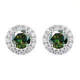 S925 Silver 1.0ct Moissanite Stud Earring Pair
