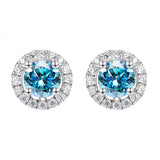 S925 Silver 1.0ct Moissanite Stud Earring Pair