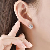 S925 Silver 1.0ct Moissanite Stud Earring Pair