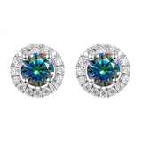 S925 Silver 1.0ct Moissanite Stud Earring Pair