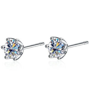 0.5CT Moissanite Earrings D VVS1 Stud S925 Sterling Silver Fine Jewelry