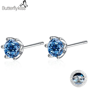0.5CT Moissanite Earrings D VVS1 Stud S925 Sterling Silver Fine Jewelry
