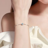 S925 1Carat Gemstone Bracelet For Women, Diamond Tested Jewelry