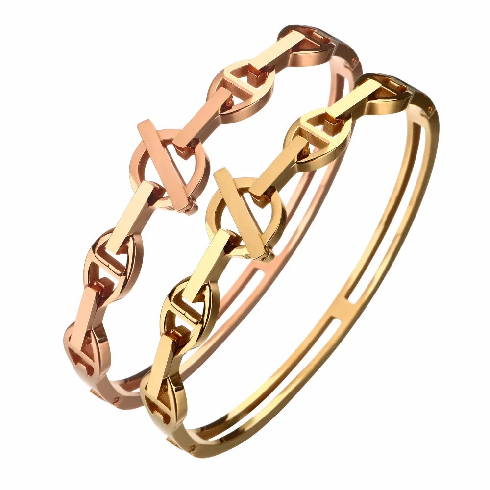 Vintage Couple Bracelets & Cuff Bangles Stainless Steel Bangle