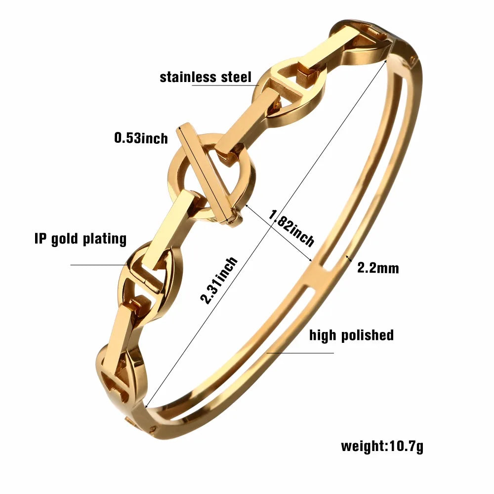 Vintage Couple Bracelets & Cuff Bangles Stainless Steel Bangle