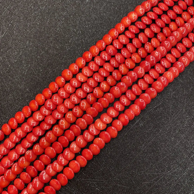 Red Coral Beads 15 Inches 4x8mm Natural Bulk Jewelry DIY Accessories
