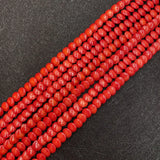 Red Coral Beads 15 Inches 4x8mm Natural Bulk Jewelry DIY Accessories