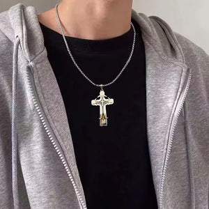 Christian Jesus Cross Pendant Necklace for Women and Men