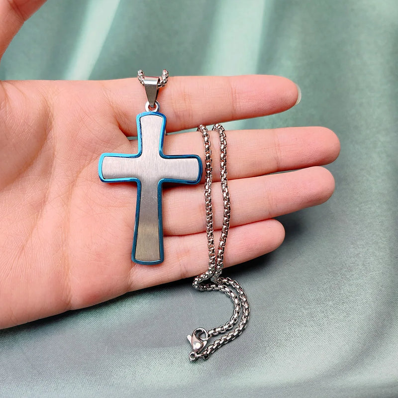 Christian Jesus Cross Pendant Necklace for Women and Men