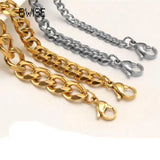 3MM5MM7MM Cuban Link Chain Stainless Steel Necklace Waterproof 18 K Plated