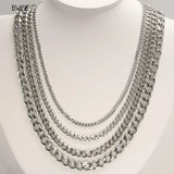 3MM5MM7MM Cuban Link Chain Stainless Steel Necklace Waterproof 18 K Plated