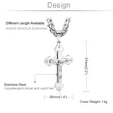 Byzantine Chain Crucifix Christ Jesus Pendant Necklace Multilayer Crystal