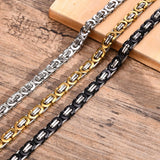 Byzantine Chain Necklace, Stainless Steel Link Chain Necklaces