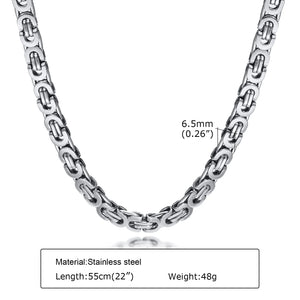 Byzantine Chain Necklace, Stainless Steel Link Chain Necklaces