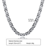 Byzantine Chain Necklace, Stainless Steel Link Chain Necklaces